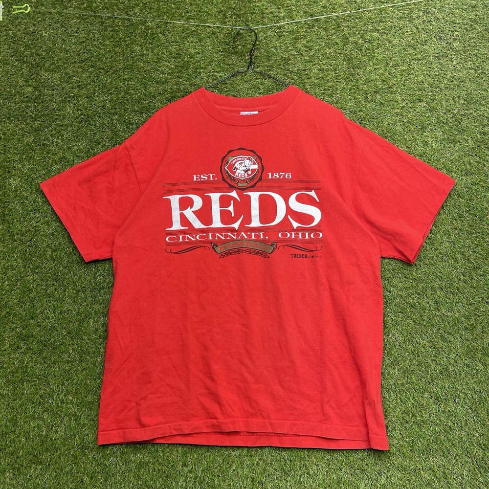 Vintage Cincinnati Reds Shirt Mens XL Single Stitch Red 1992 Sportswear Baseball